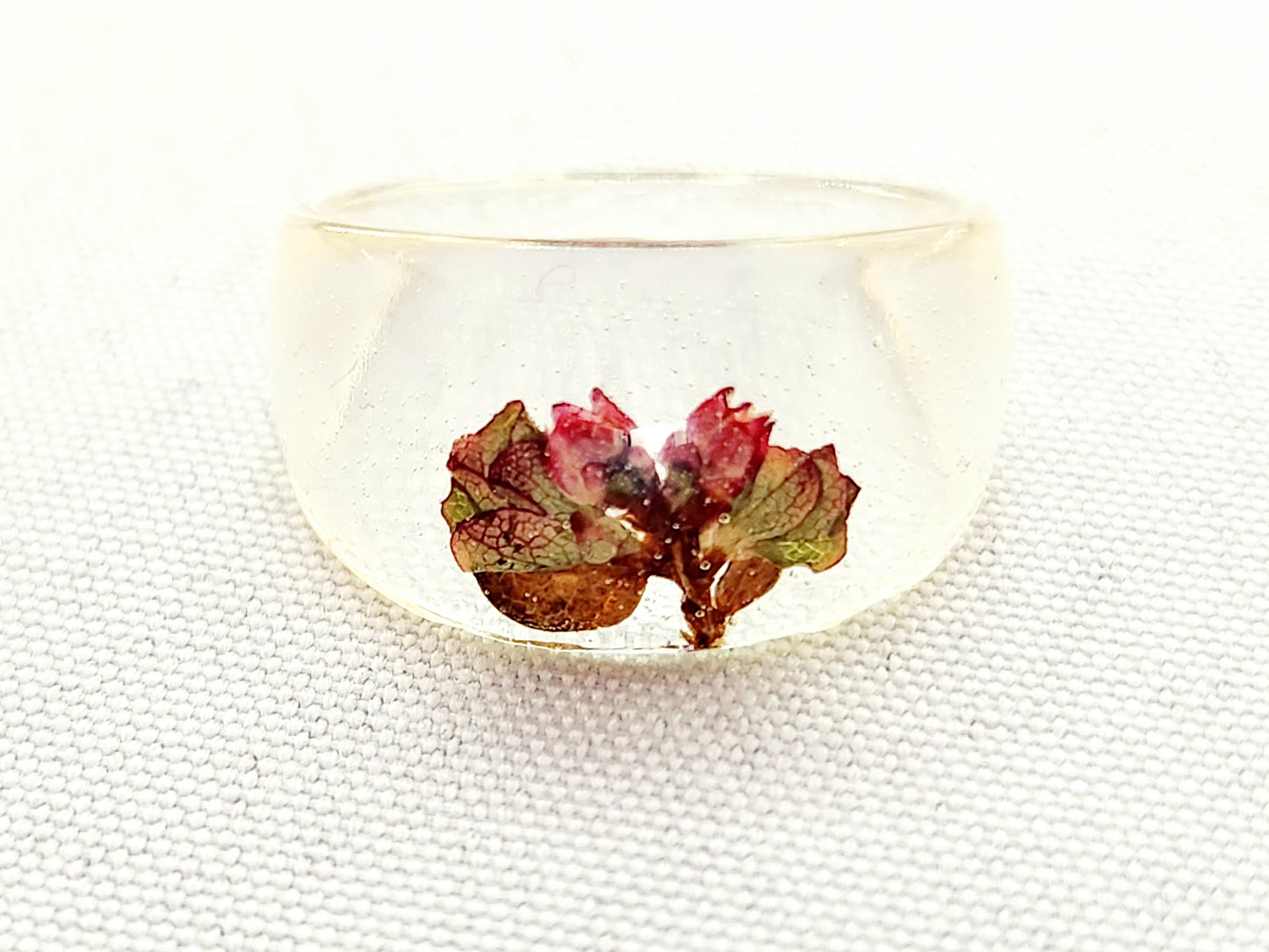 Resin Rings various band sizes - blueberry flower gems