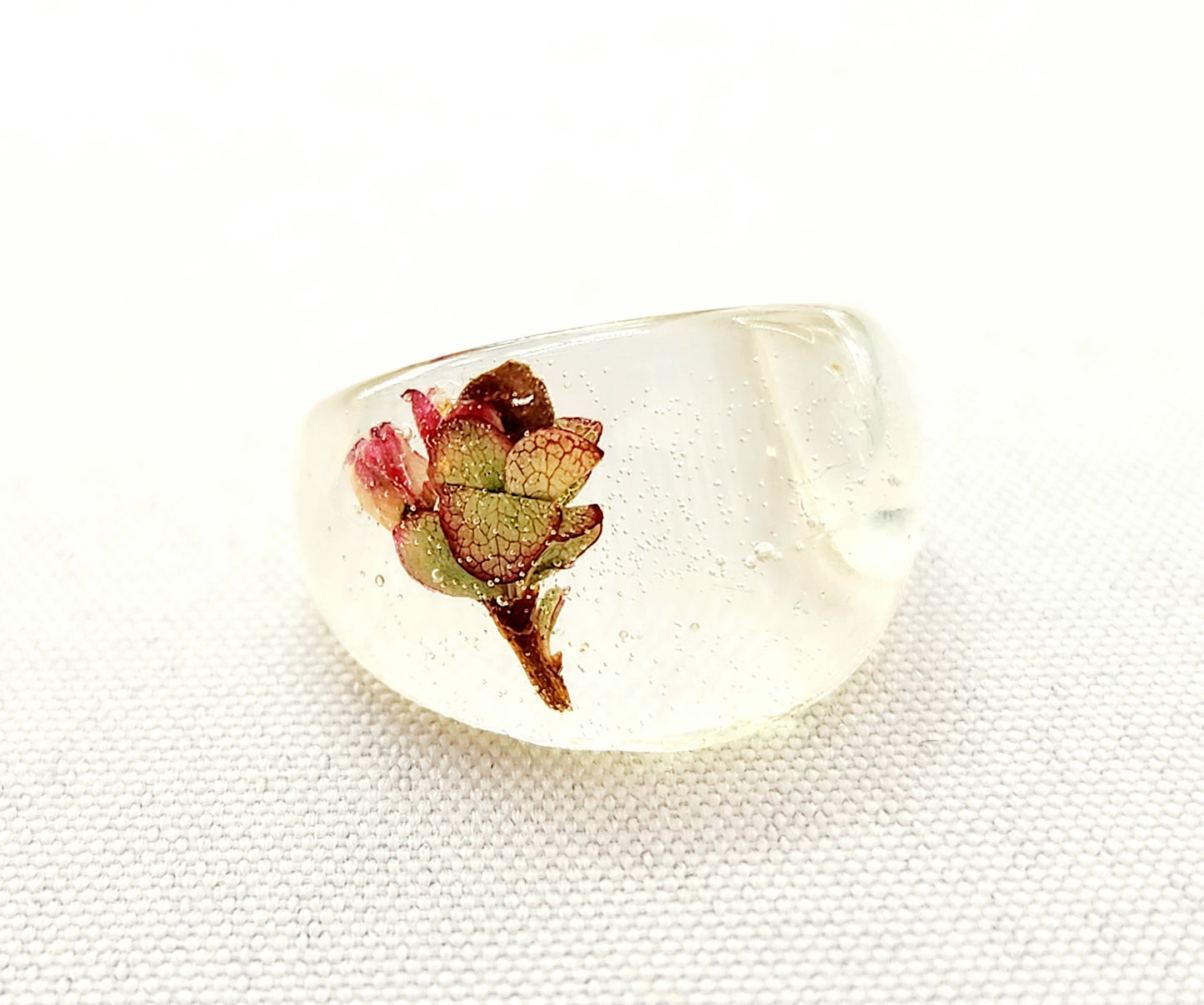 Resin Rings various band sizes - blueberry flower gems