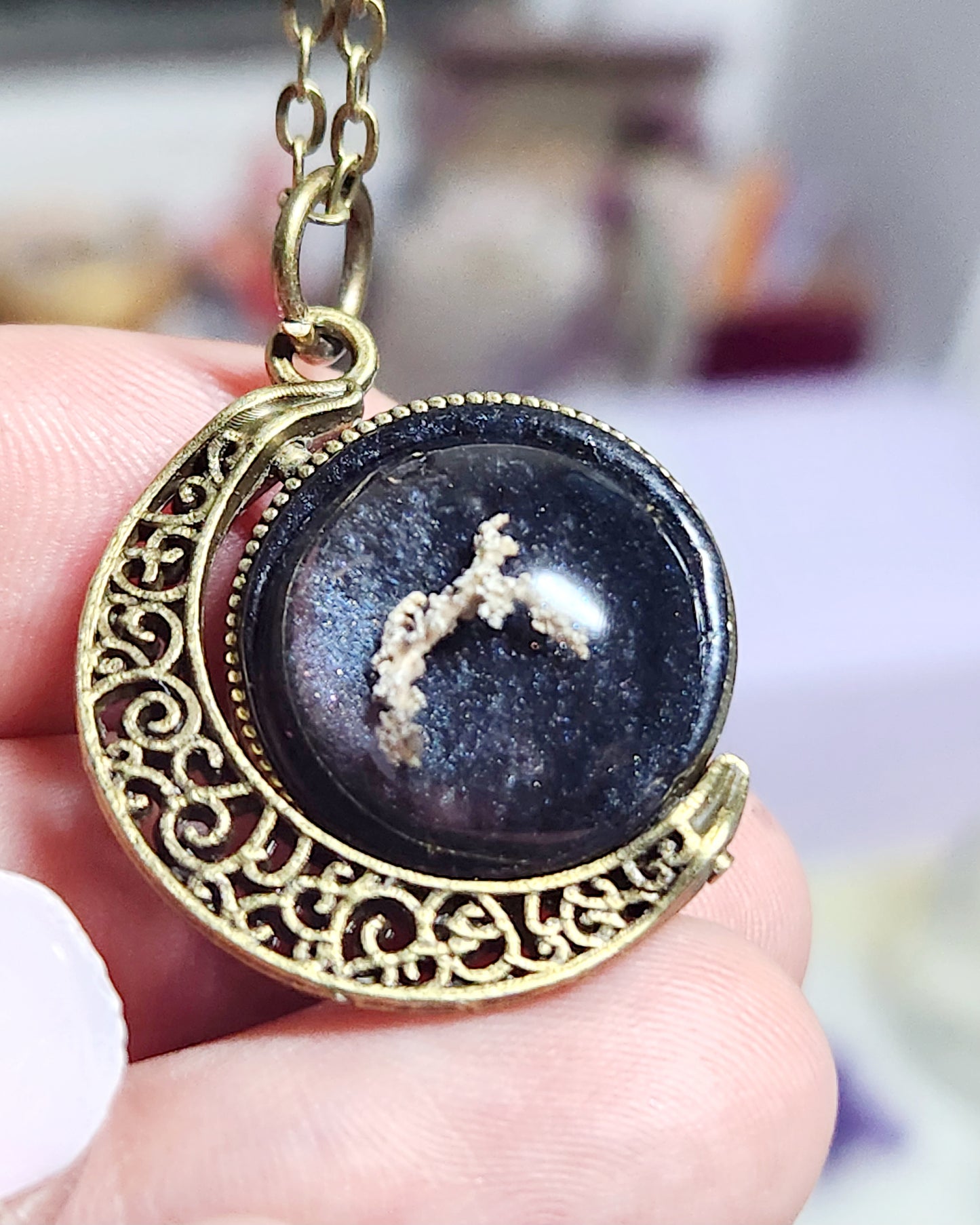 Small Moon Spinner Necklace