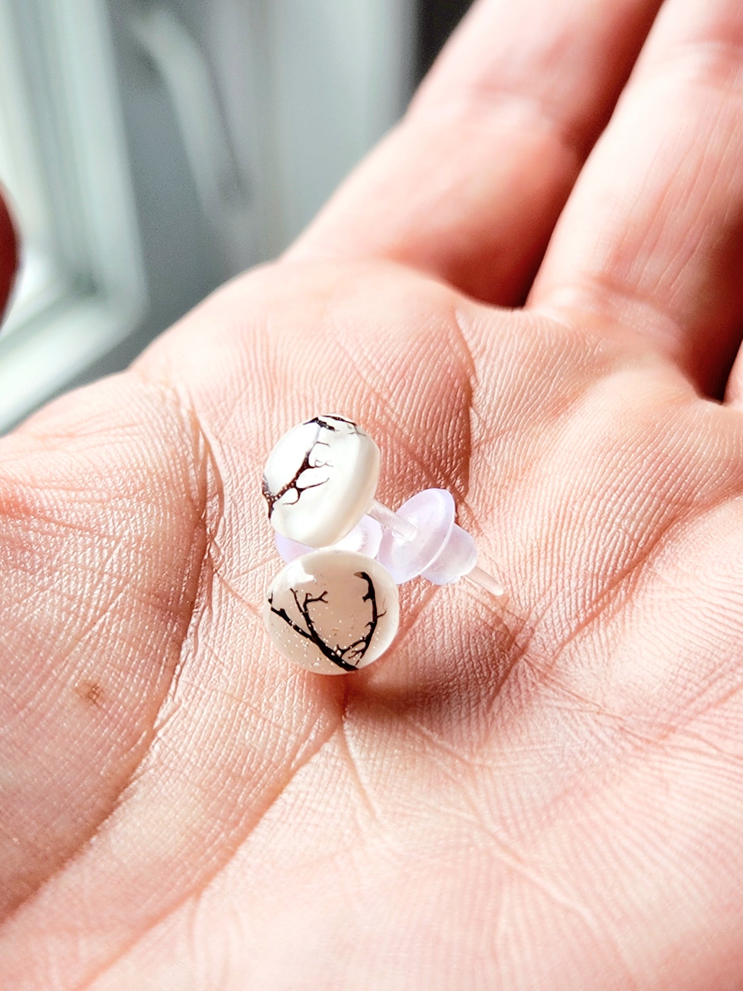 Tiny twiggy stud earrings