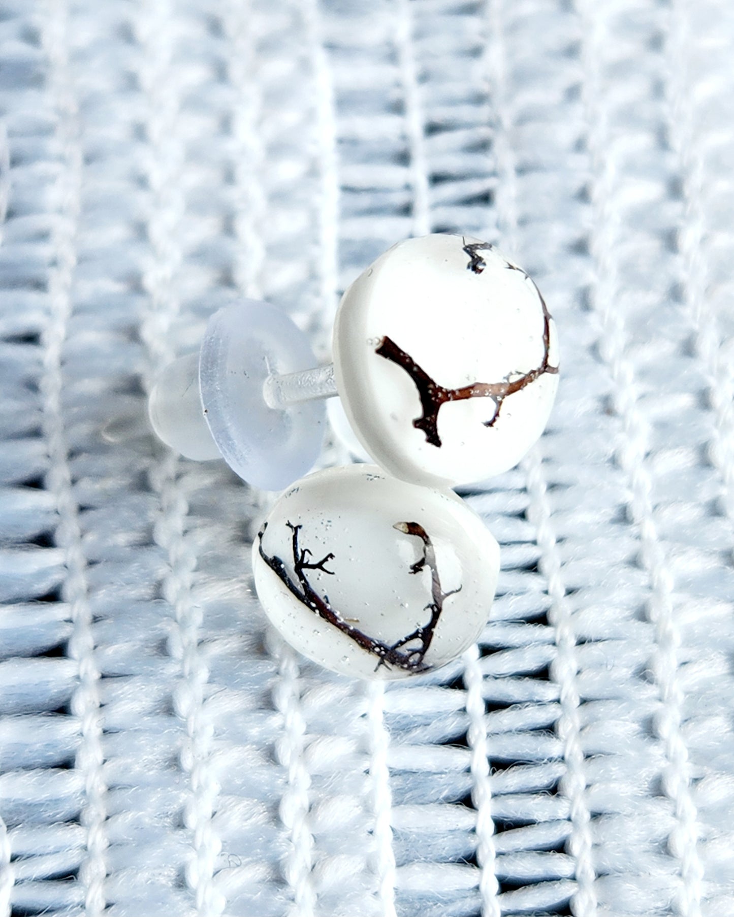 Tiny twiggy stud earrings
