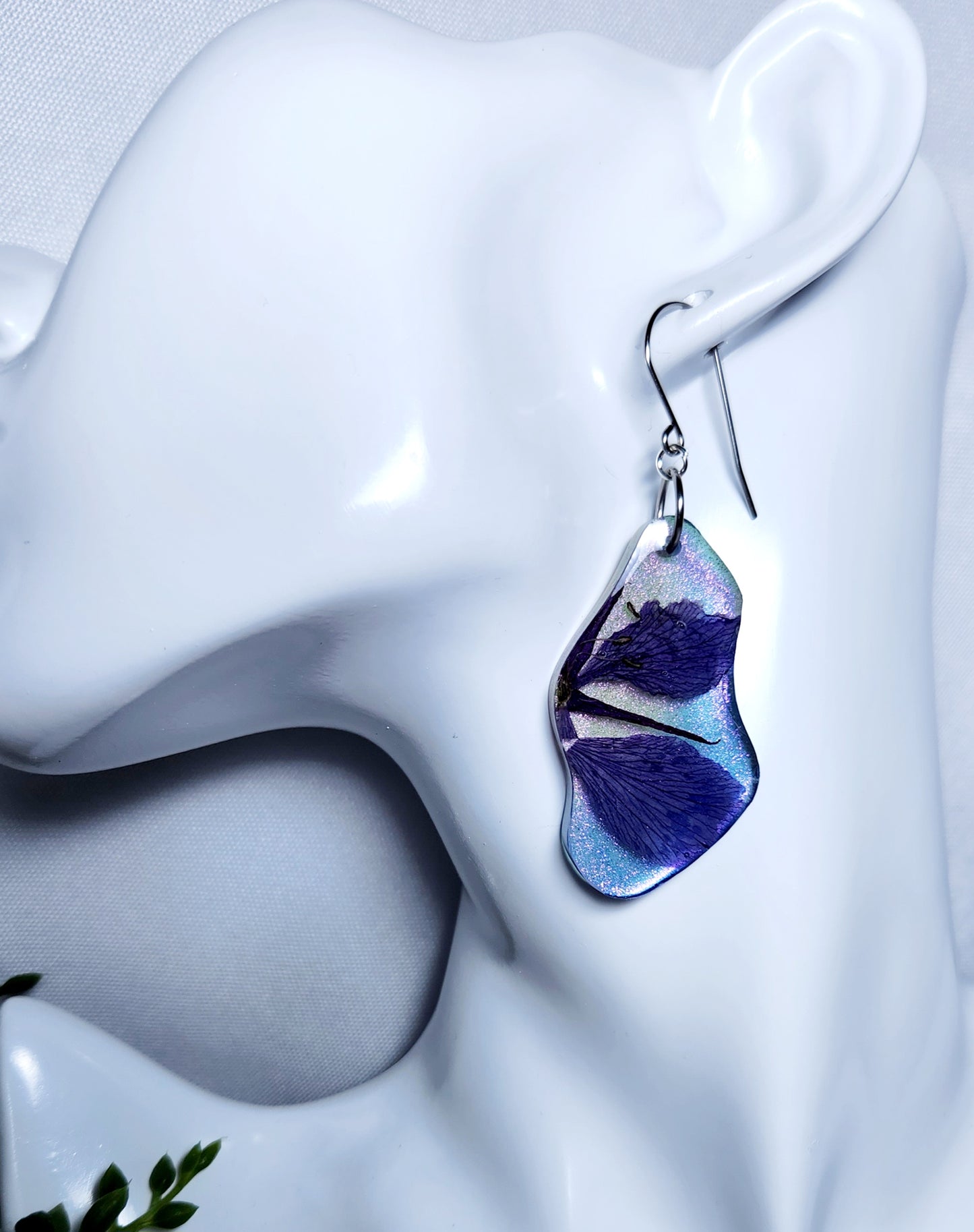 Butterfly wings Fireweed flower earrings