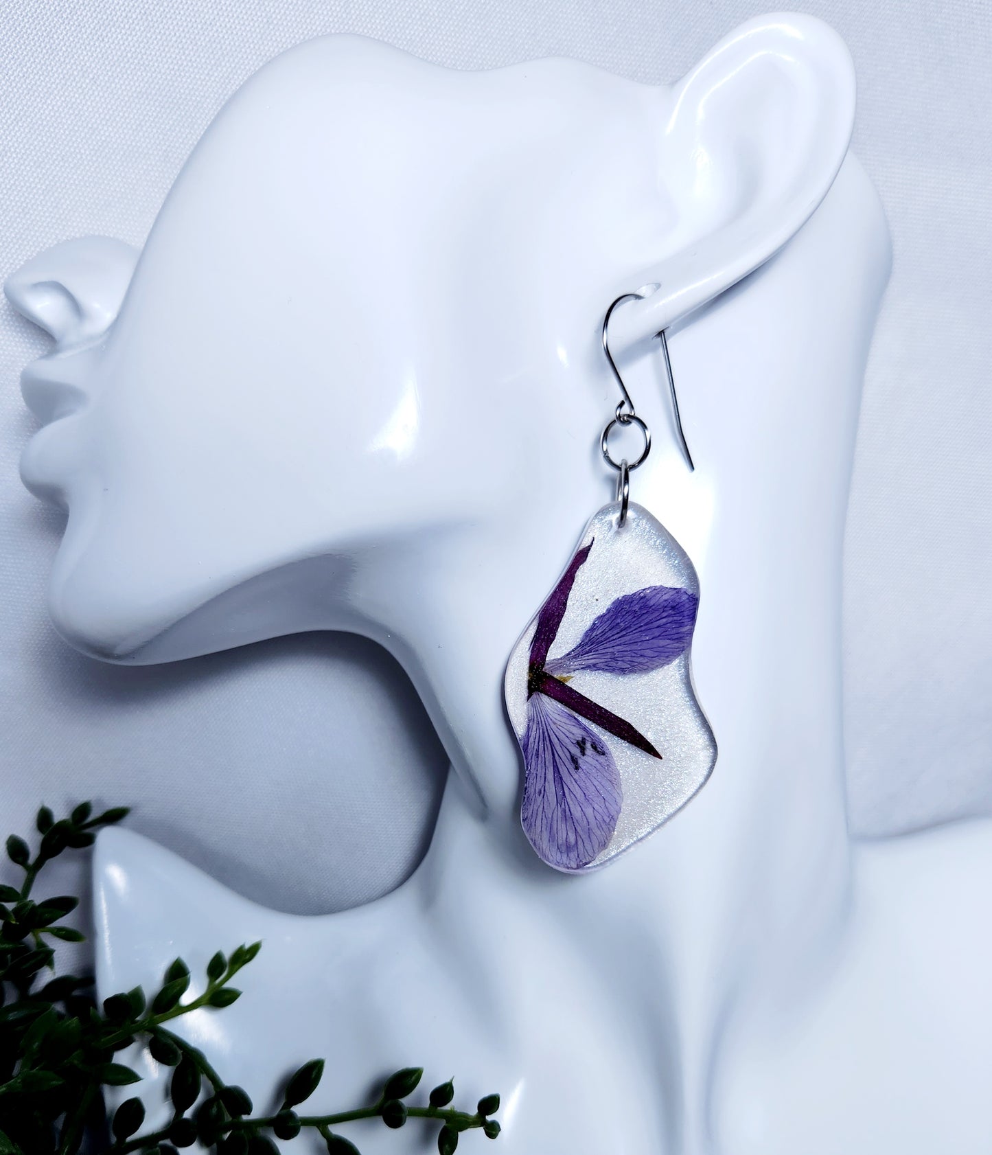 Butterfly wings Fireweed flower earrings