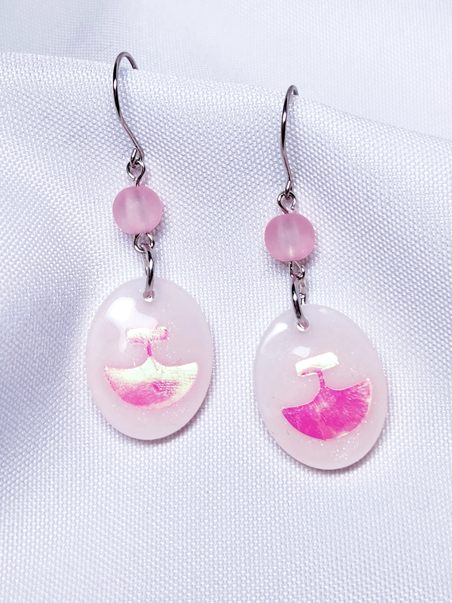 Spring earrings with pastel beads