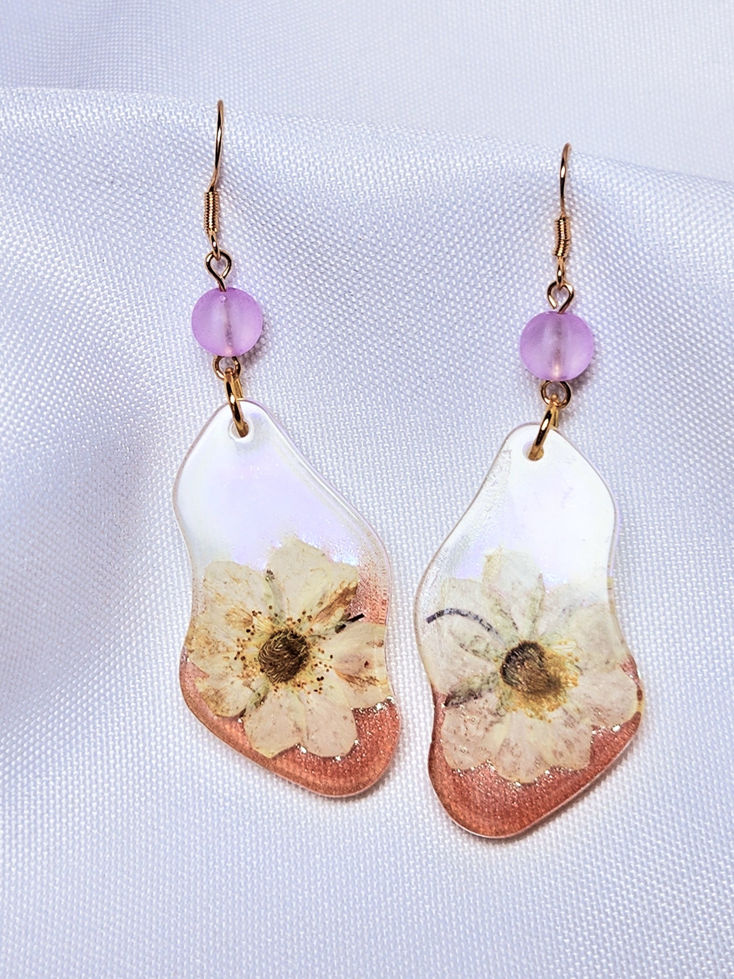 Spring earrings with pastel beads