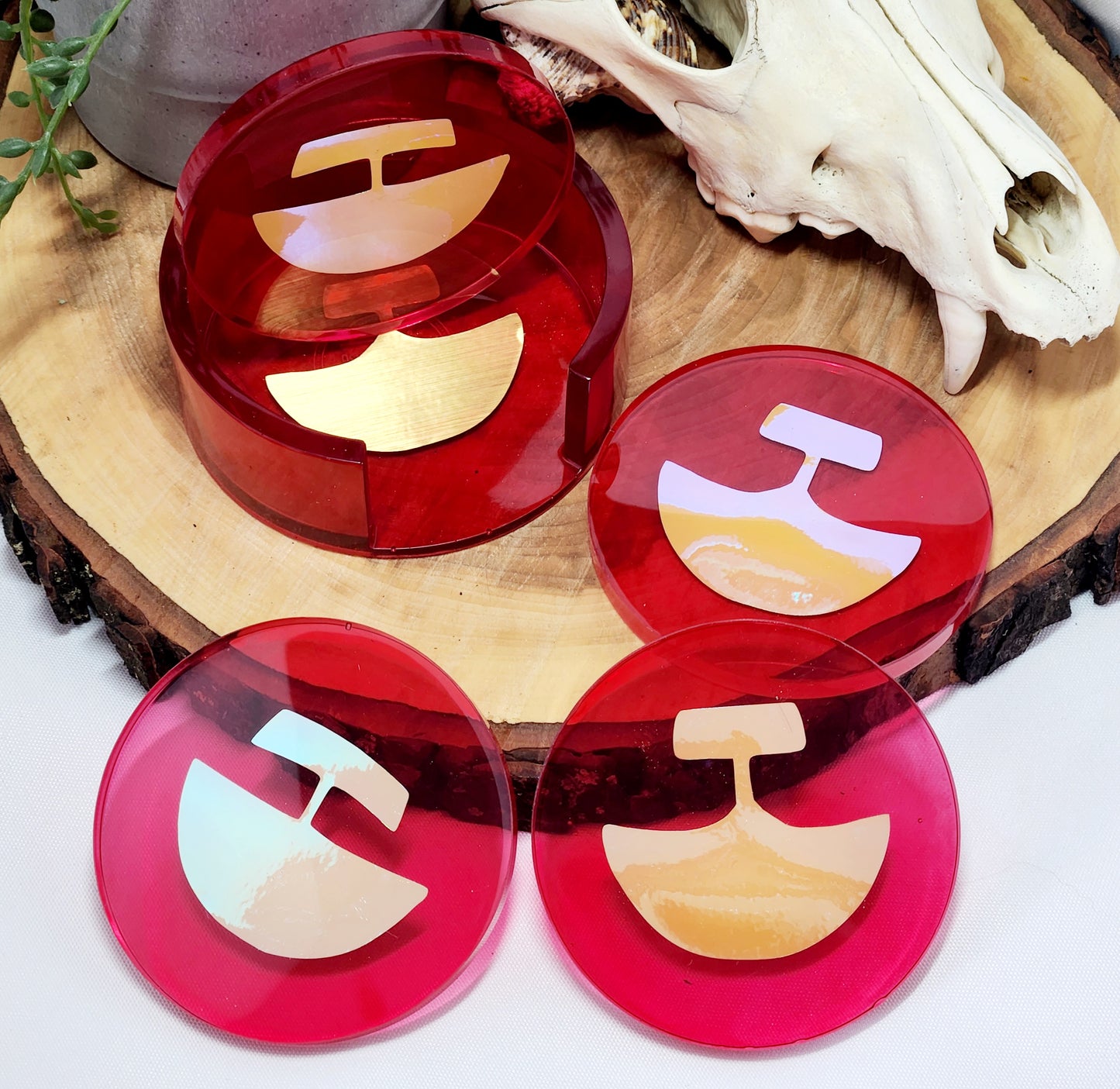Coaster sets and matching holder
