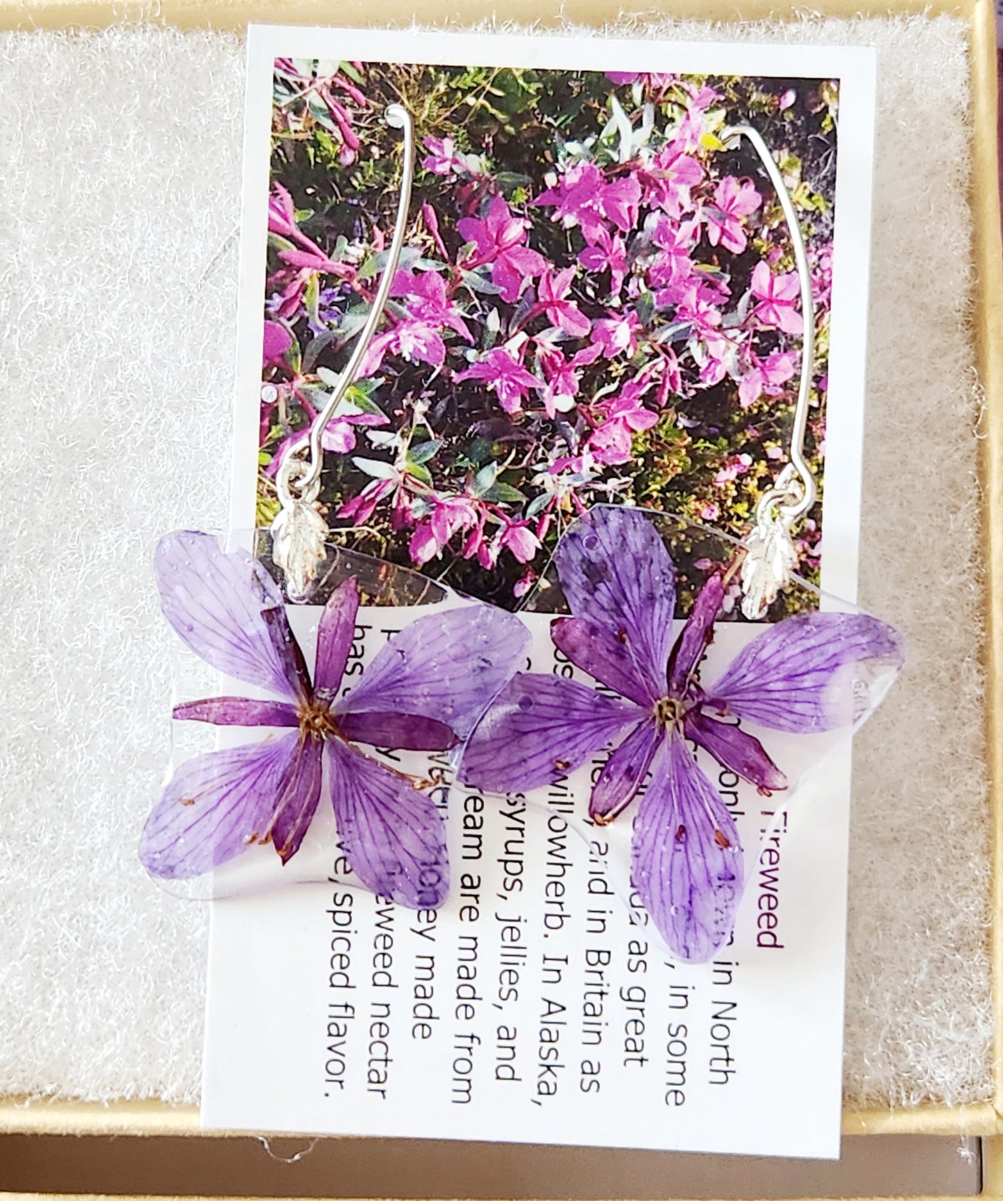 Fireweed flower earrings