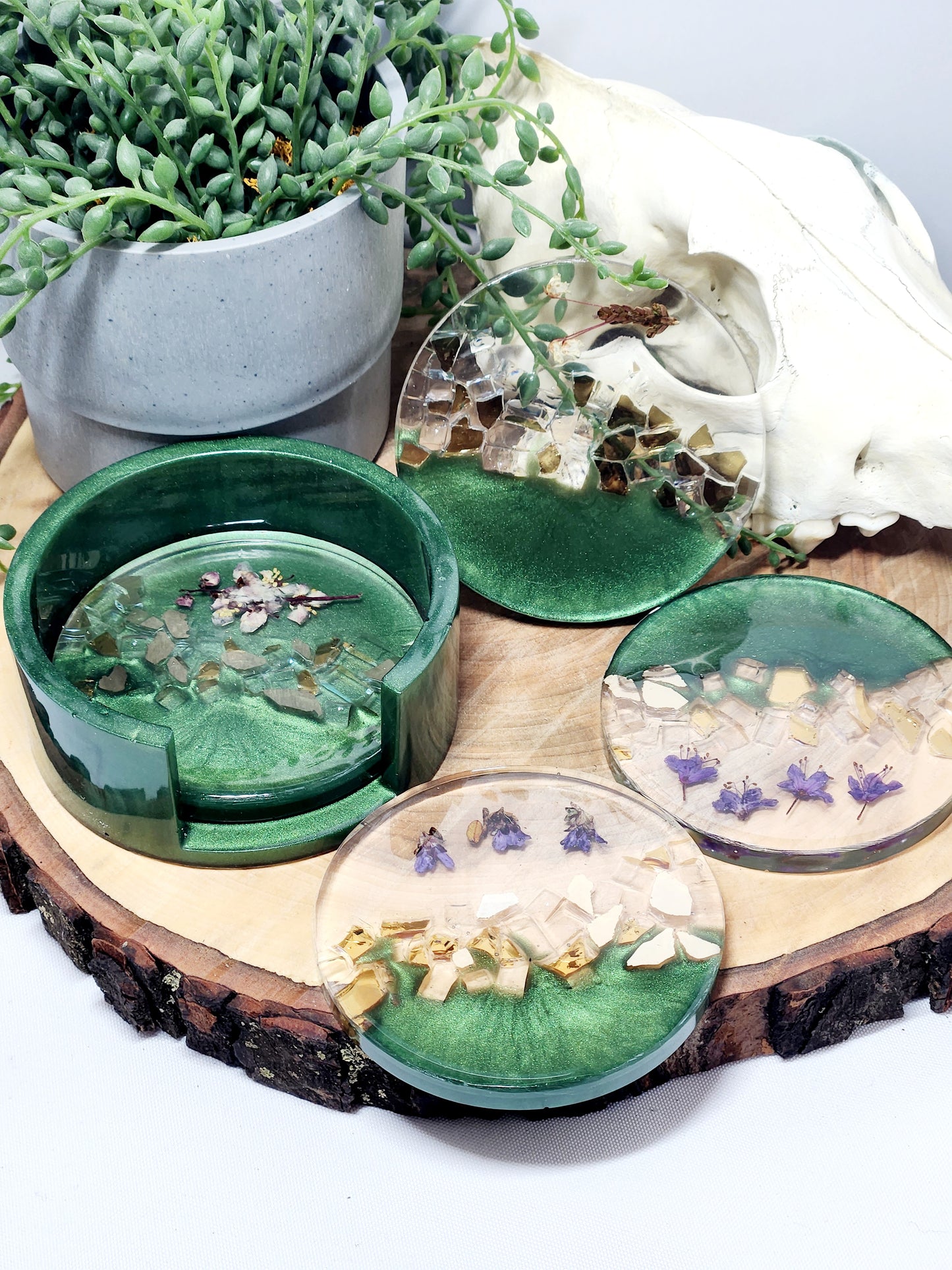 Coaster sets and matching holder