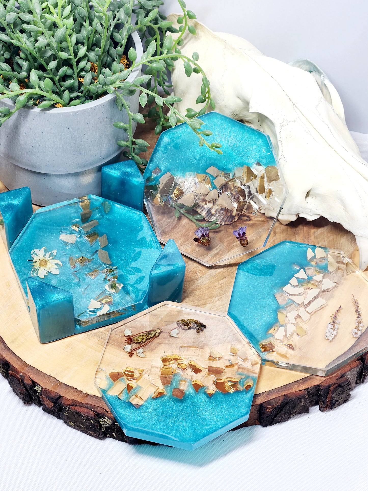 Coaster sets and matching holder