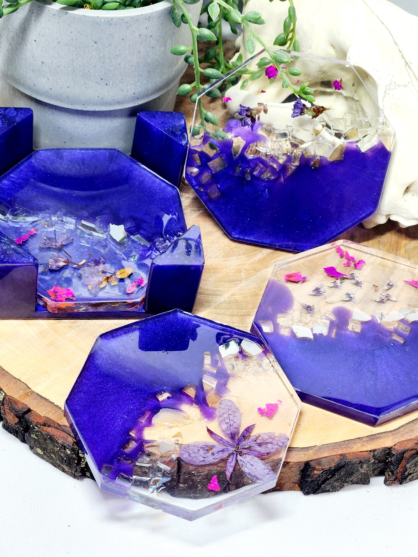 Coaster sets and matching holder