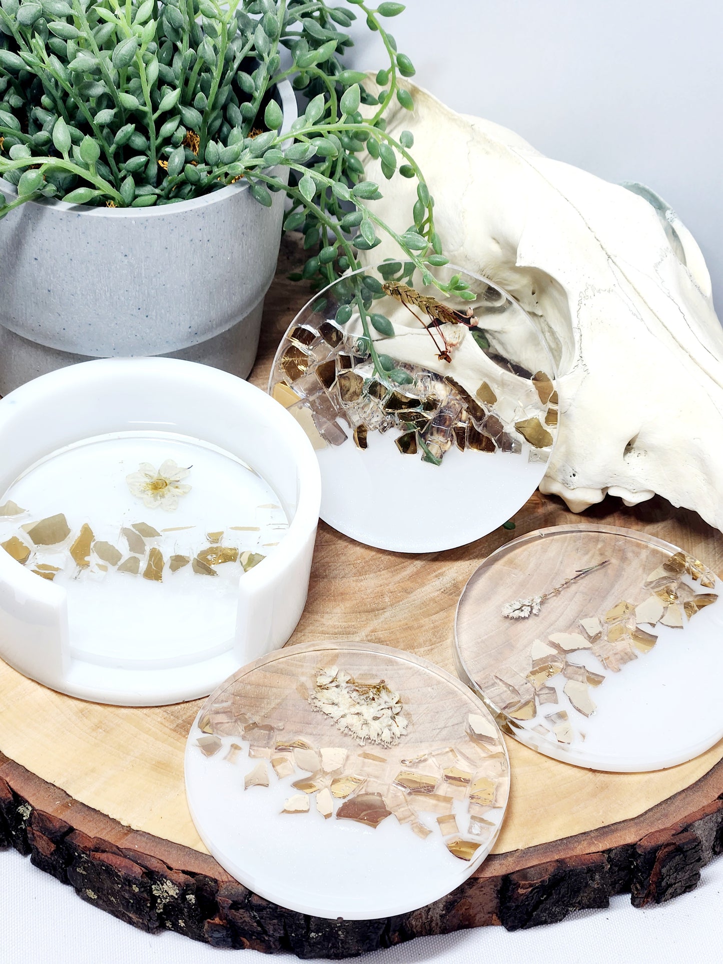 Coaster sets and matching holder