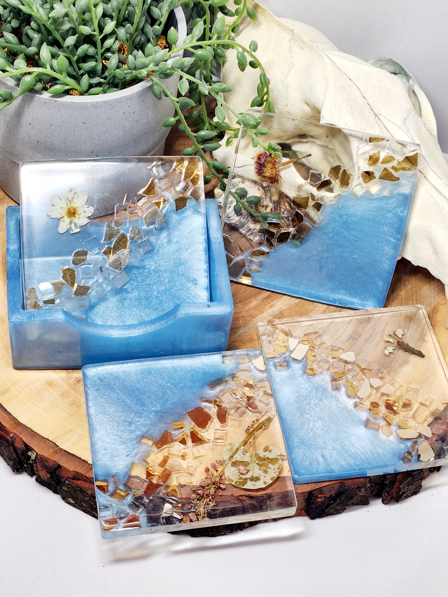 Coaster sets and matching holder