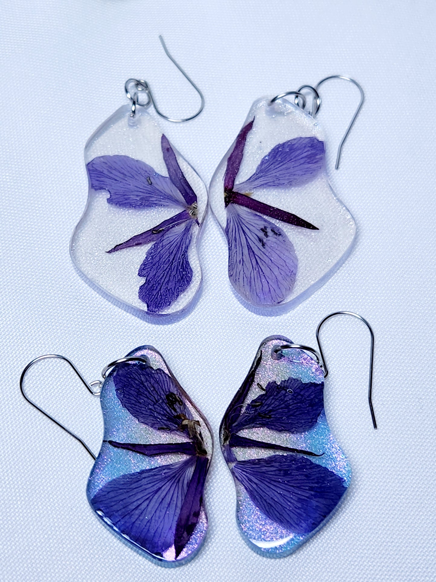 Butterfly wings Fireweed flower earrings